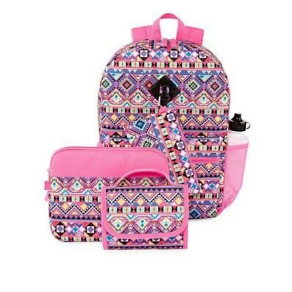 Acc22 Aztec Print 6 Piece Backpack Set Lunch Tote Pencil Love @ First Si… - Picture 1 of 6